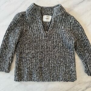 Zara boys 3/4 Zip Grey Sweater